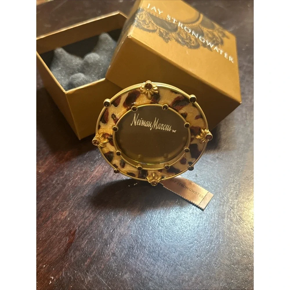 Jay Strongwater Round Frame  Animal Print  Swarovski Crystal 3